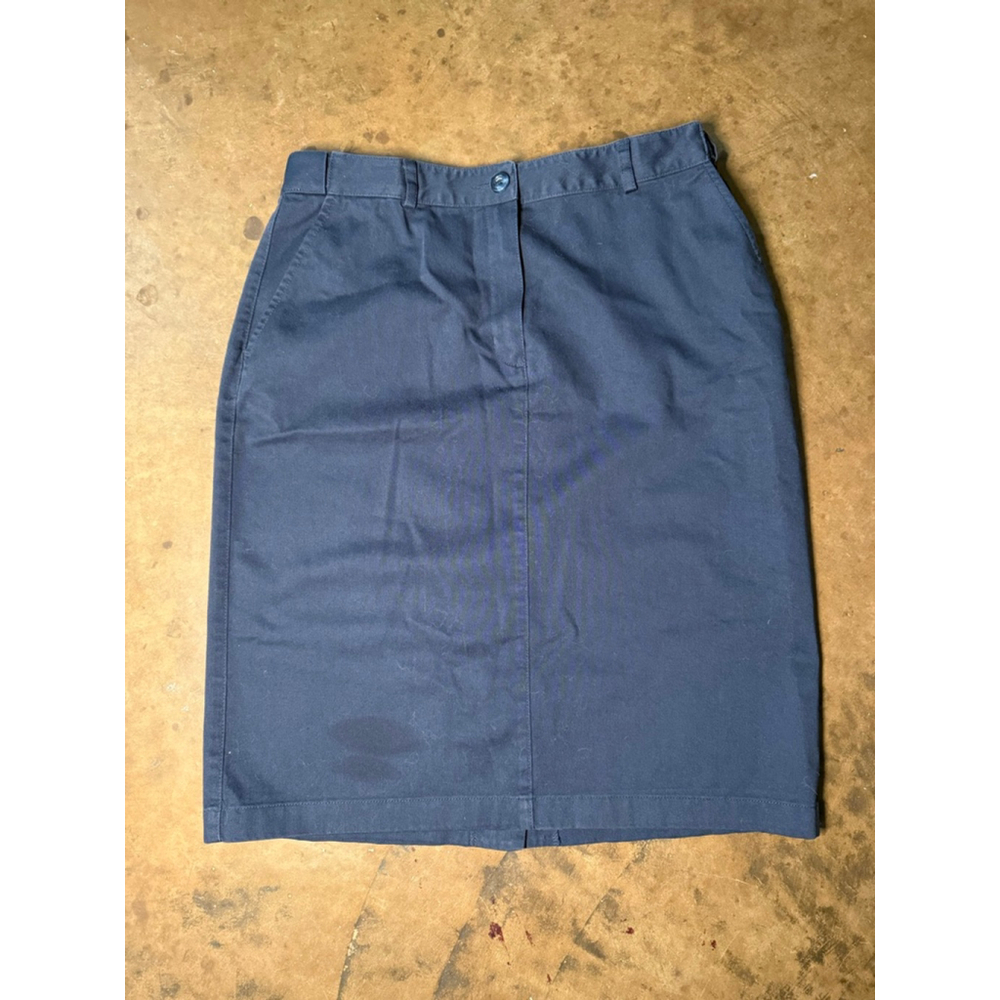 L.L.Bean Navy Classic Fit Denim Pencil Skirt